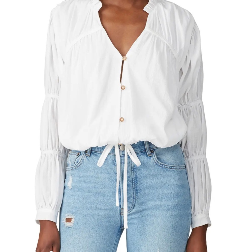 Love, Whit by Whitney Port - Ivory Peasant Top
